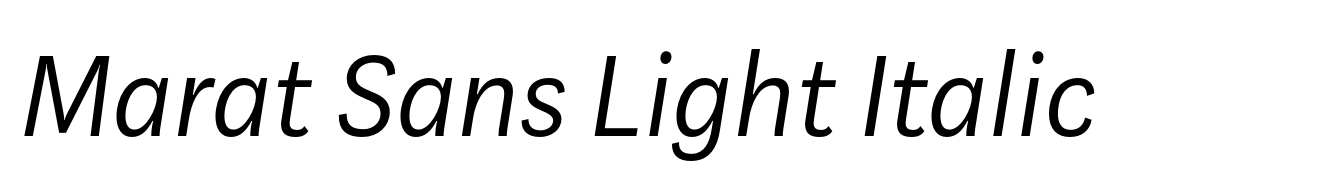 Marat Sans Light Italic